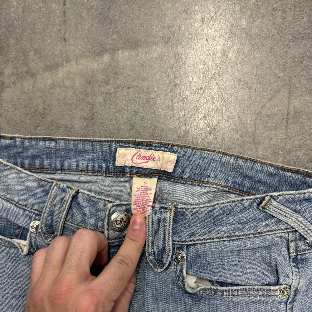 Low Rise Flare Jeans Candies Womens Size 5 Blue Bootcut Y2K Denim